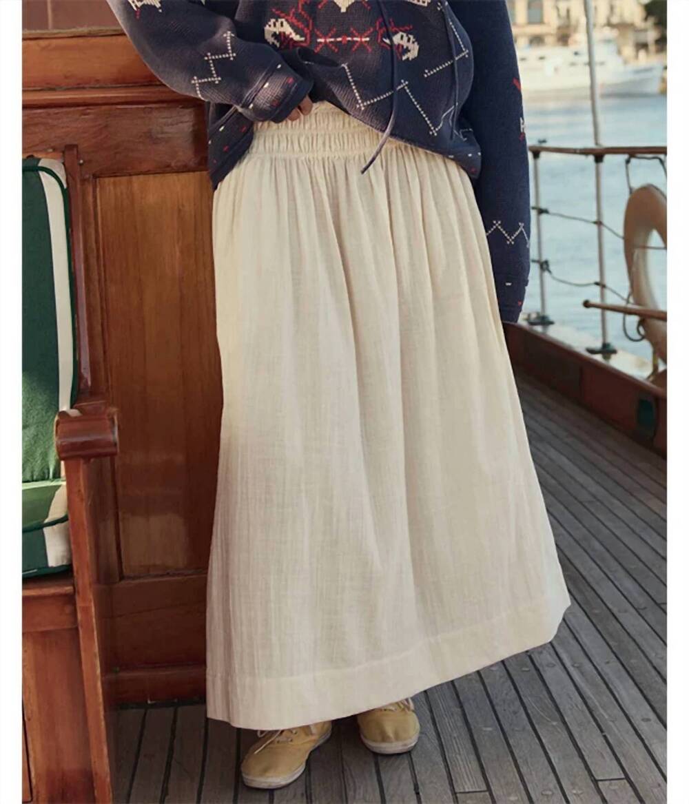 NEW THE GREAT. the viola skirt in natural
